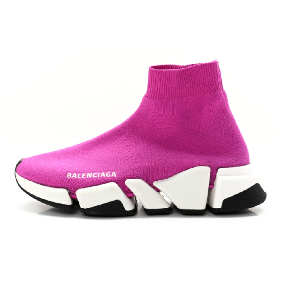 Balenciaga Neoprene Knit Speed Mid Sock Sneakers Purple/White Women's Size US 5